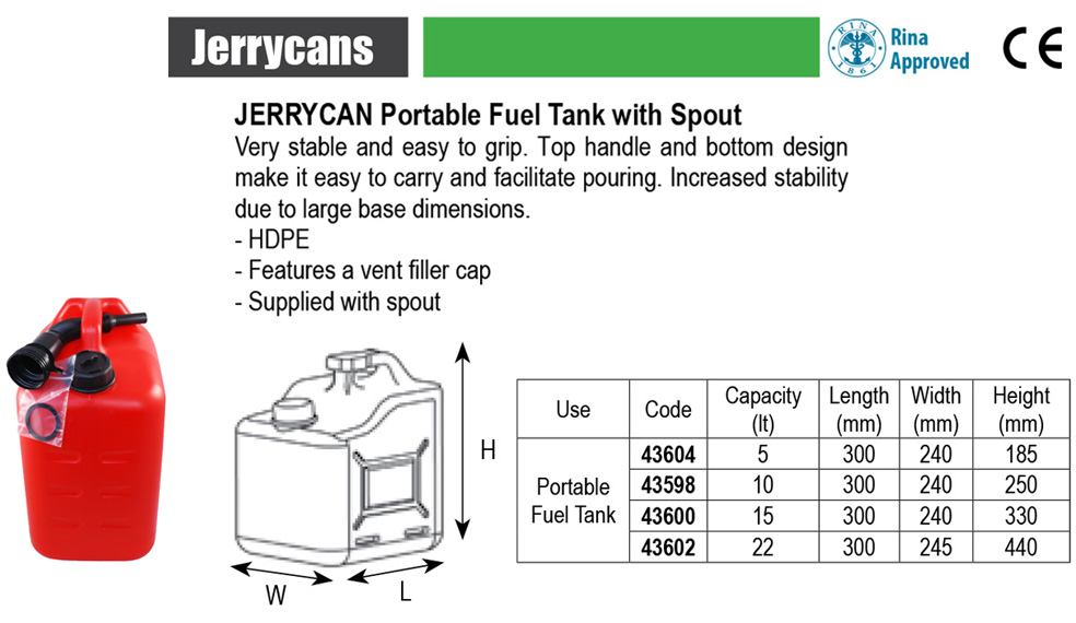 Jerry Can for Fuel with Spout